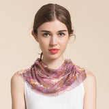 Silk Floral Printed Neck Gaiter Silk Face Masks Scarf for Women