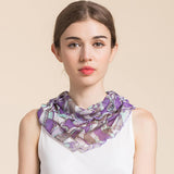 Silk Floral Printed Neck Gaiter Silk Face Masks Scarf for Women