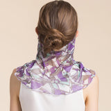 Silk Floral Printed Neck Gaiter Silk Face Masks Knitted Mesh Scarf for Women - slipintosoft