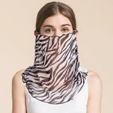 Silk Floral Printed Neck Gaiter Silk Face Masks Knitted Mesh Scarf for Women - slipintosoft