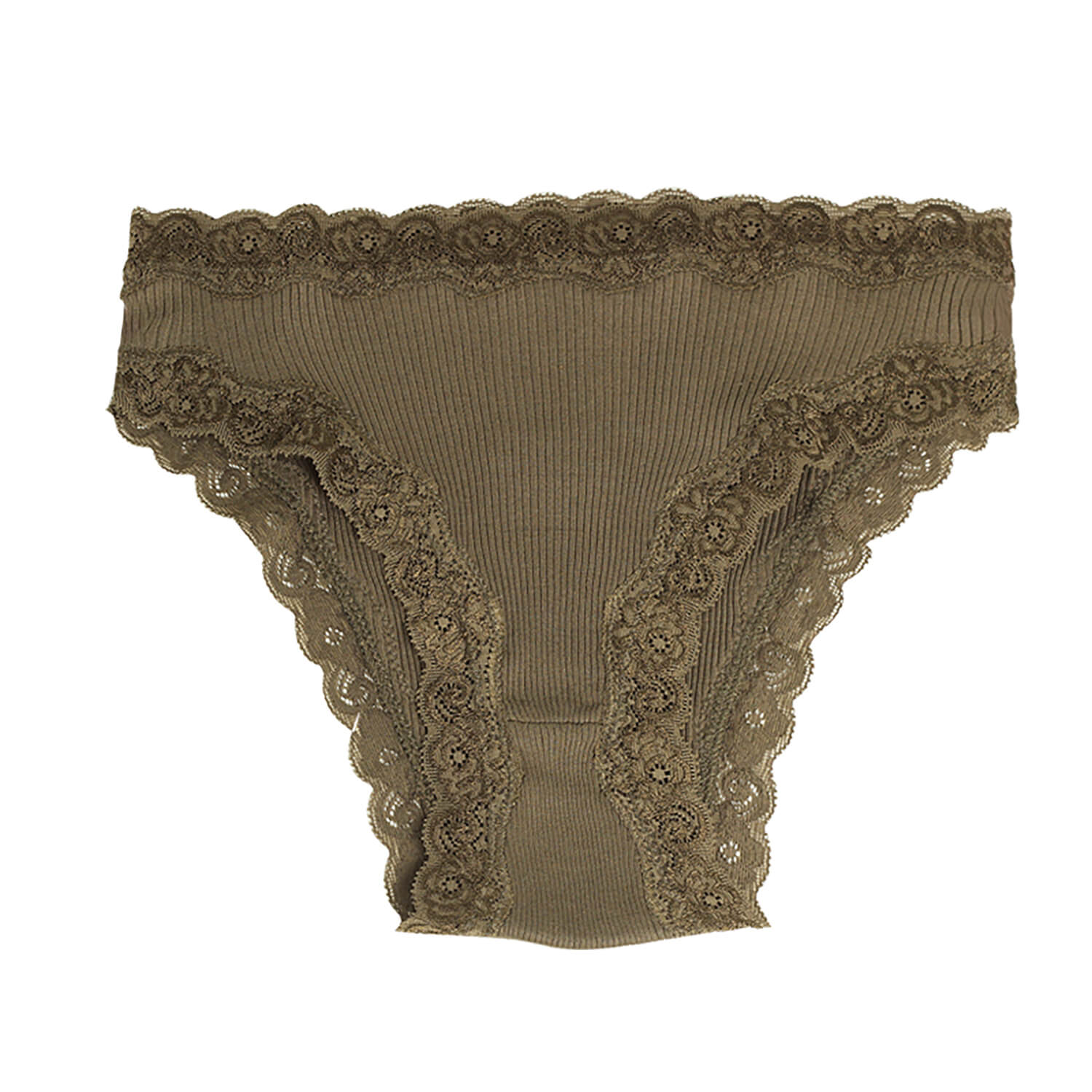 Silk panties women's thin breathable lace ribbed mulberry silk mid-waist briefs - slipintosoft