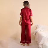 Classic Silk Two Piece Pajamas Set For Women luxury silk Sleepwear - slipintosoft