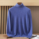 Turtleneck Cashmere Sweater for Men Soft Cashmere Pullover with Ribbing Edge Wool Cashmere Sweater for Men