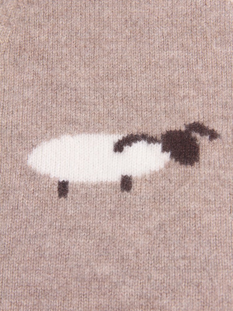Warm Kids Pure Cashmere Vest Sheep Intarsia Knit Cashmere Sweater