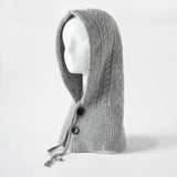 Winter Cashmere Balaclava with Bottom Cashmere Knitted Hood Hat for Women Cashmere Hats