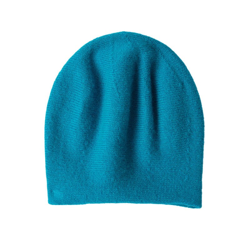 Women and Men Cashmere Beanie Hat Cashmere Double - Layered Ski Cap for Winter - slipintosoft