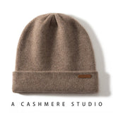 Women and Men Cashmere Beanie Rib Knitted Cashmere Hats Multi Colors - slipintosoft