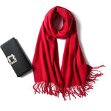 Women and Men Pure Cashmere Scarf Long Lightweight Cashmere Wrap Scarf with Tassel - slipintosoft