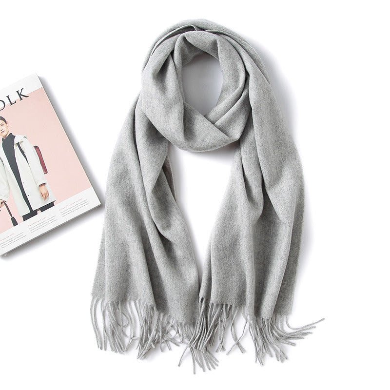 Women and Men Pure Cashmere Scarf Long Lightweight Cashmere Wrap Scarf with Tassel - slipintosoft