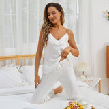 Silk Cami Pajama Set For Women Luxury Silk Camisole Set - slipintosoft