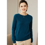 Women's 100% Superfine Cashmere Hollow-out knit Crewneck Sweater - slipintosoft