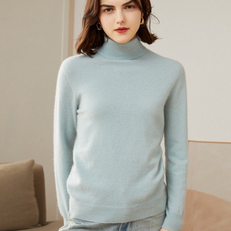 Women's 100% Superfine Cashmere Turtleneck Sweater - slipintosoft