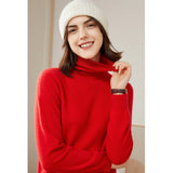 Women's 100% Superfine Cashmere Turtleneck Sweater - slipintosoft