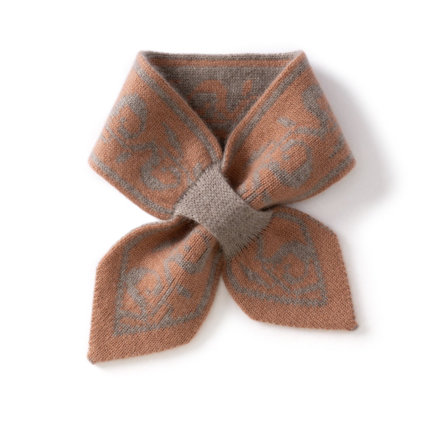 Womens Bow Knot Cashmere Scarf Soft Knit Small Cashmere Neck Wrap