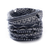Womens Cashmere Neck Warmer Fair Isle Ear-hanging Cashmere Snood Scarf Gray M