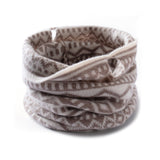 Womens Cashmere Neck Warmer Fair Isle Ear-hanging Cashmere Snood Scarf Taupe M