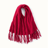 Women's Cashmere Scarf with Tassels Irregular Solid Cashmere Shawl - slipintosoft