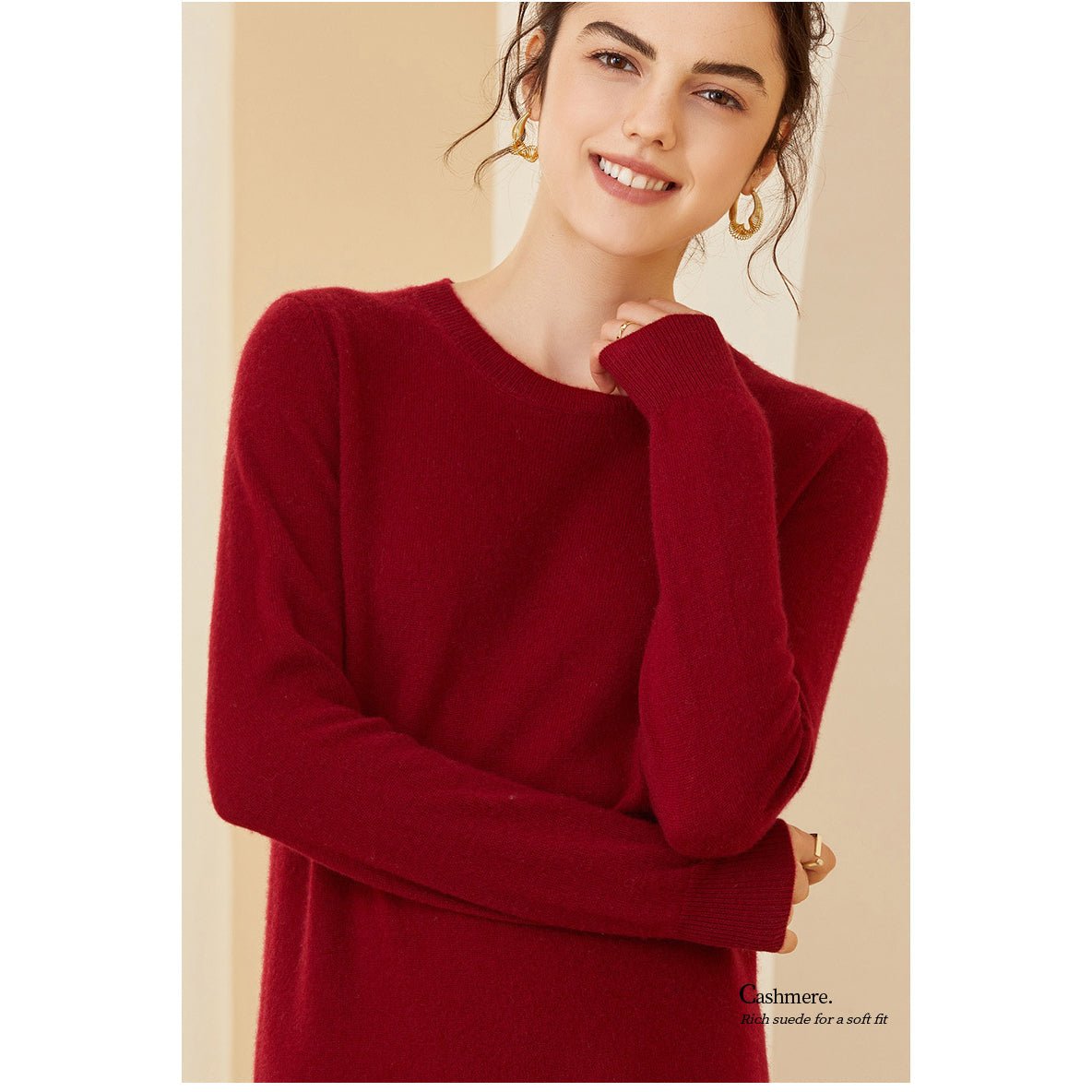 Women's Cashmere Sweater Mock Neck Classic Long Sleeve Pullover Cashmere Tops - slipintosoft