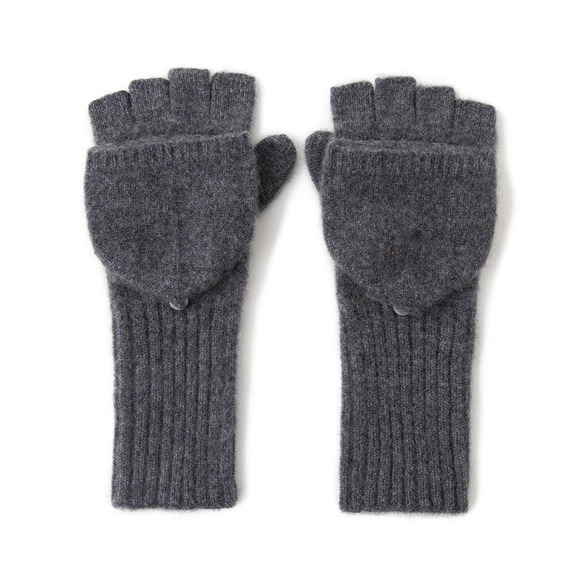Womens Convertible Cashmere Knit Mittens Cashmere Flip Mittens