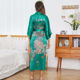 Batas de kimono de seda con flores para mujer, kimono 100% de seda con estampado floral