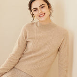 Women's Long-Sleeve Superfine 100% Cashmere Mockneck Sweater - slipintosoft