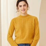 Women's Mock Neck Cashmere Sweater Long Sleeve Warm Cashmere Tops - slipintosoft