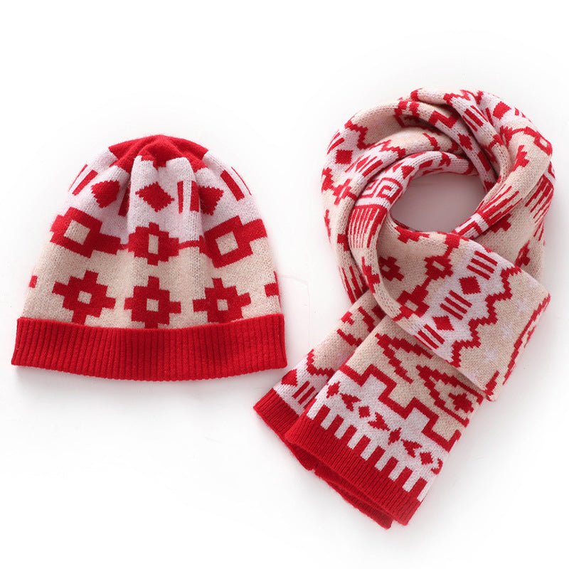 Womens Pure Cashmere Hat Cashmere Scarf Set Colorful Cashmere Set