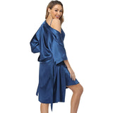 Long Silk Nightgown And Robe Set for Women Sexy  Silk Sleepwear -  slipintosoft