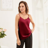 Women's Silk Tank Top Sexy Loose Sleeveless Silk Shirt - slipintosoft