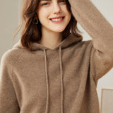 Women's Superfine 100% Cashmere Hooded Sweater - slipintosoft