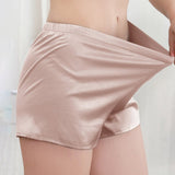 Leggings de seda Bragas Pantalones cortos para mujer Pantalones de seguridad de esquina plana de seda