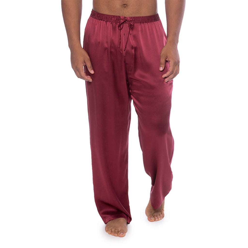 Mens Silk Pajama Pants Long Real Silk Pajamas Bottoms Sleep Bottoms Lounge Pyjamas Pants -  slipintosoft