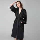 Conjunto de camisón y bata de seda larga para mujer Conjunto de ropa de dormir de seda de manga larga