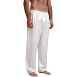 Mens Silk Pajama Pants 22 Momme Long Real Silk Pajamas Bottoms Sleep Bottoms Lounge Pyjamas Pants -  slipintosoft