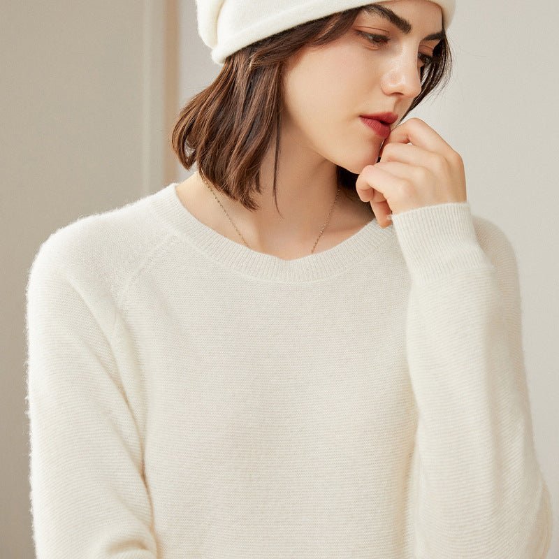 Women's 100% Superfine Cashmere Crewneck Sweater - slipintosoft