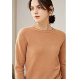Women's 100% Superfine Cashmere Hollow-out knit Crewneck Sweater - slipintosoft