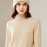 Women's 100% Superfine Cashmere Turtleneck Sweater - slipintosoft